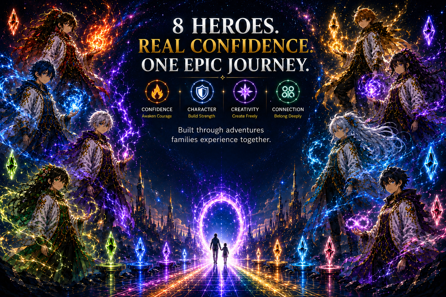 8 Heroes. Real Confidence. One Epic Journey. — BraveBloom Labs activity books for children ages 7–14.